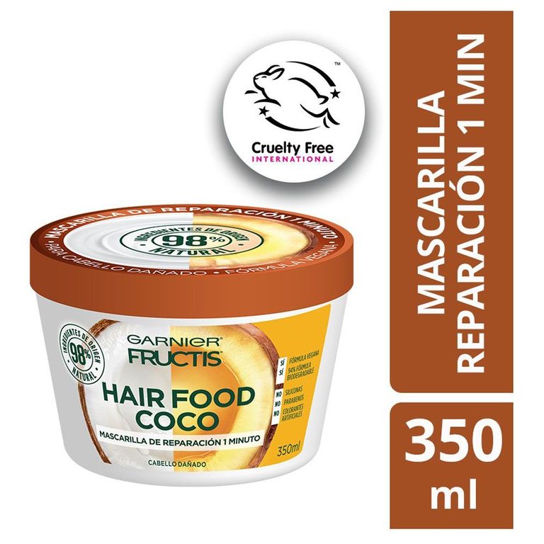 Crema de Tratamiento Garnier Fructis Hair Food Coco Envase 350 mL