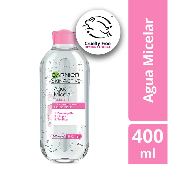 Agua Micelar Garnier Skin Active Todo en 1 Envase 400 mL