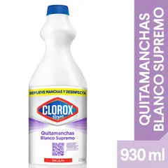 CLOROX - Quitamanchas Ropa Blanco Supremo Botella 930 ml