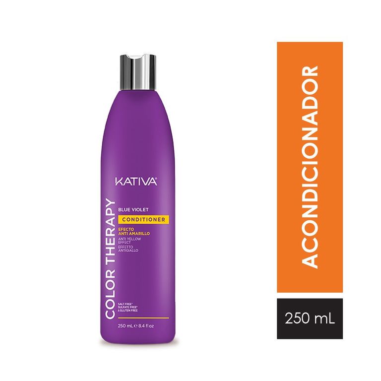 Acondicionador Kativa Color Therapy Blue Violeta Botella 250 mL
