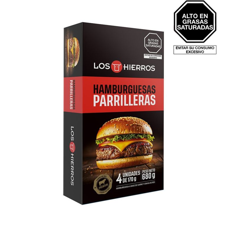 Hamburguesa Parriller de Carne Los Hierros Caja 680 g