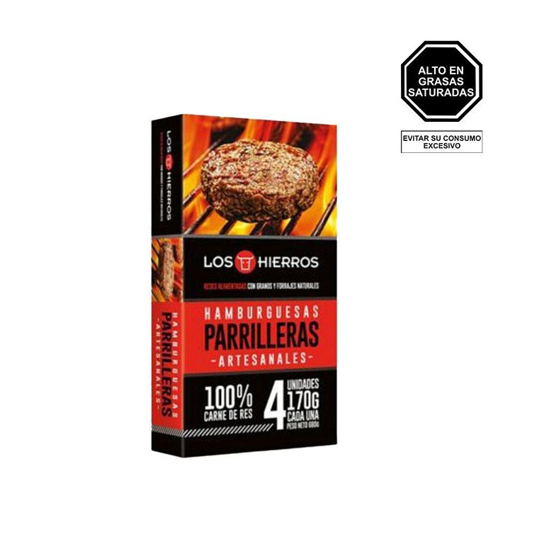 Hamburguesa Parriller de Carne Los Hierros Caja 680 g