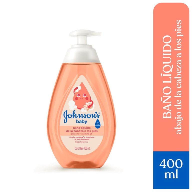 Baño Líquido Johnsons Baby Cabezas a Pies Envase 400 mL