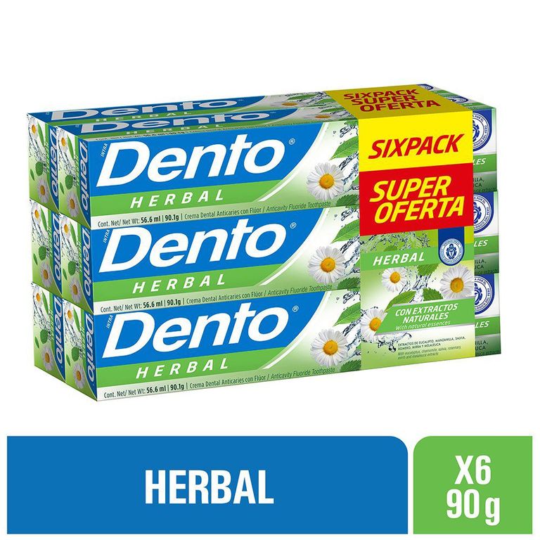 Crema Dental Dento Herbal Caja 6 Und