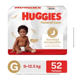 HUGGIES - Pañales Natural Care Talla G Empaque 52 Und