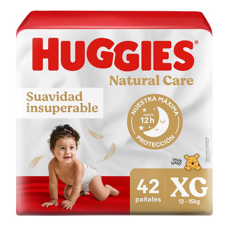Pañales Huggies Natural Care Talla XG Empaque 42 Und