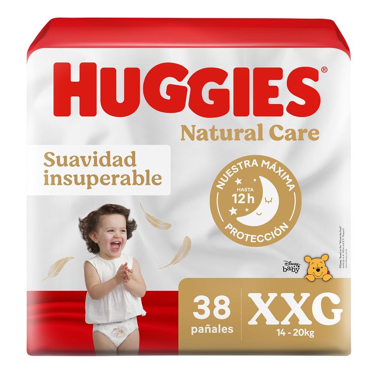 Pañales Huggies Natural Care Talla XXG Empaque 38 Und