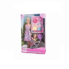 SHEN HUA - Muñeca Fashion con Coche y Nina