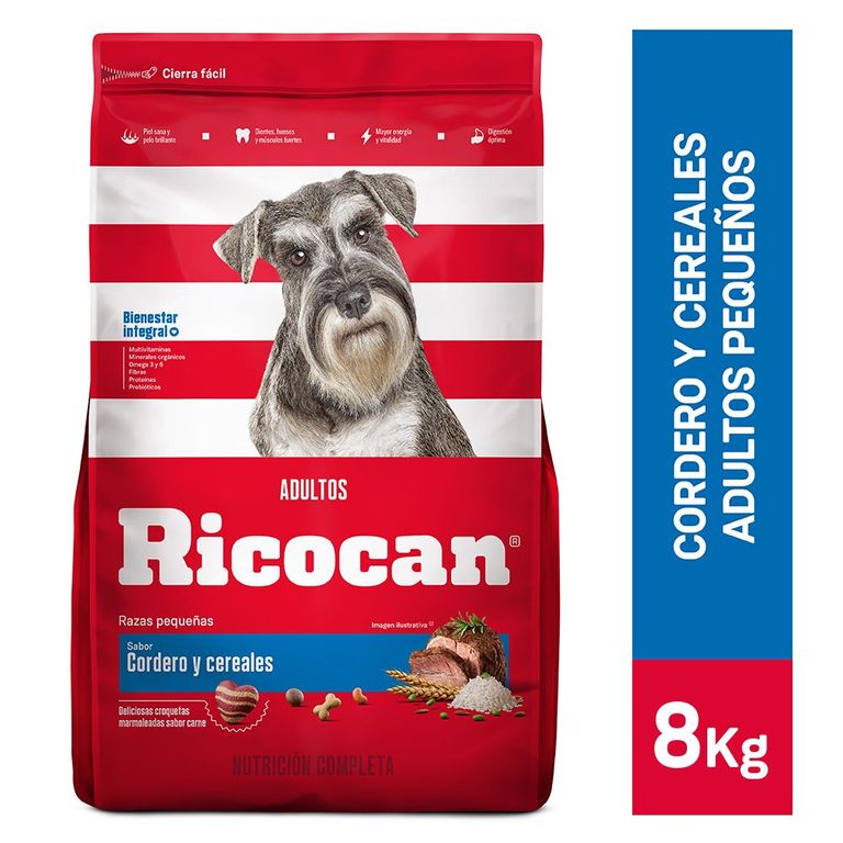 Alimento Seco Perros Adultos Pequeños Ricocan Cordero Bolsa 8 Kg
