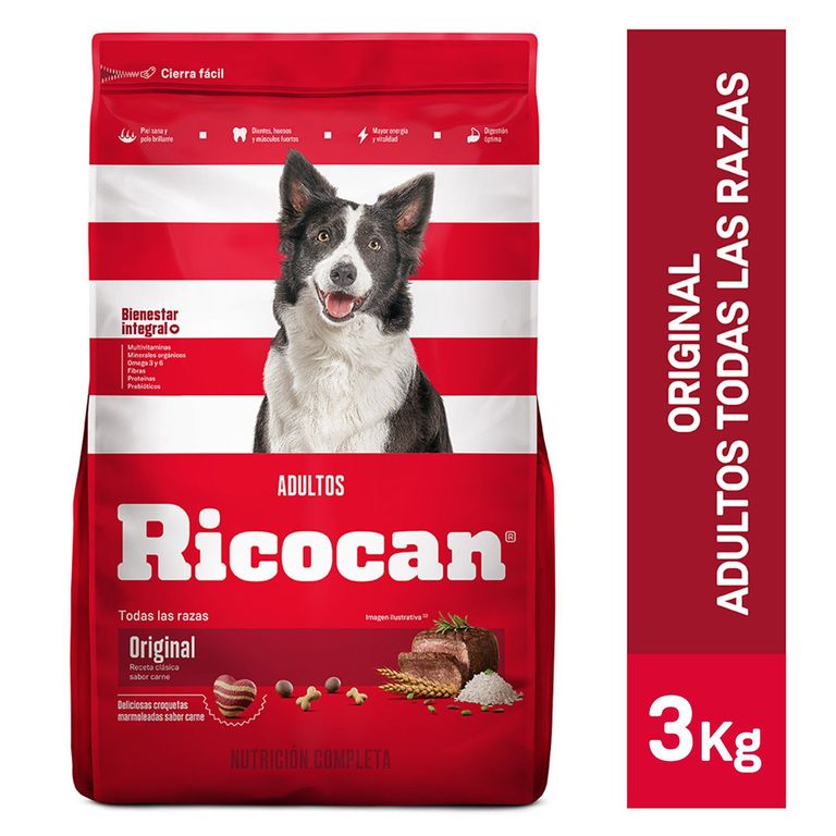 Alimento Seco Perros Adultos Ricocan Original Bolsa 3 Kg