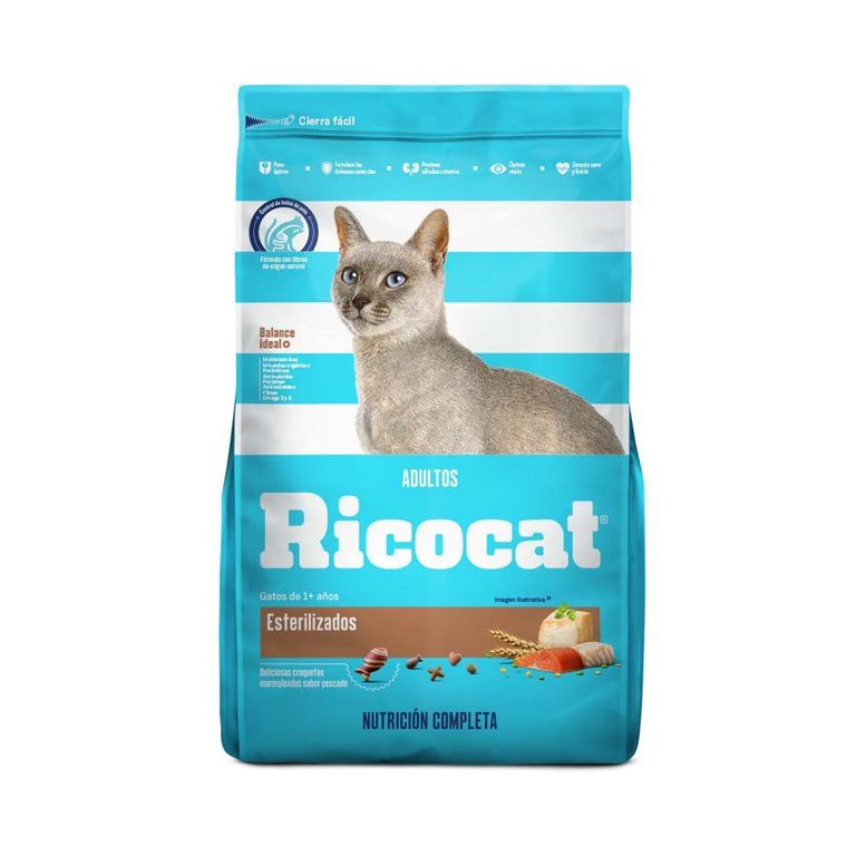 Alimento Seco Gatos Esterilizados Ricocat Pescado Bolsa 1 Kg