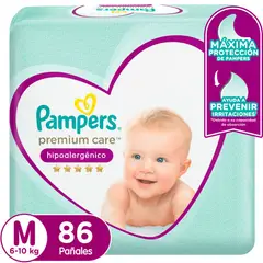 PAMPERS - Pañales Premium Care Talla M Empaque 86 Und