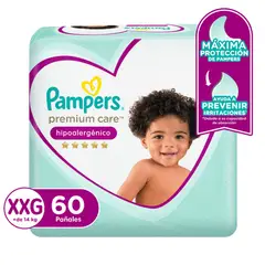 PAMPERS - Pañales Premium Care Talla XXG Empaque 60 Und
