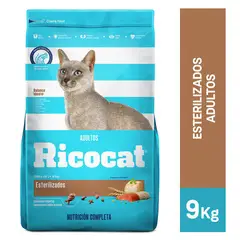 RICOCAT - Comida para Gatos Esterilizado Sabor Pescado 9 kg