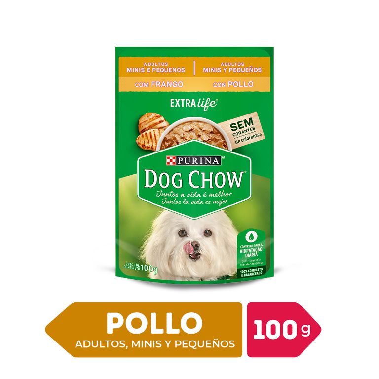 Alimento Húmedo Perros Adultos Pequeños Dog Chow Pollo Doypack 100 g