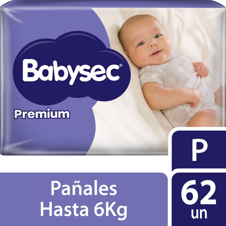 Pañales Babysec Premium Talla P Empaque 62 Und