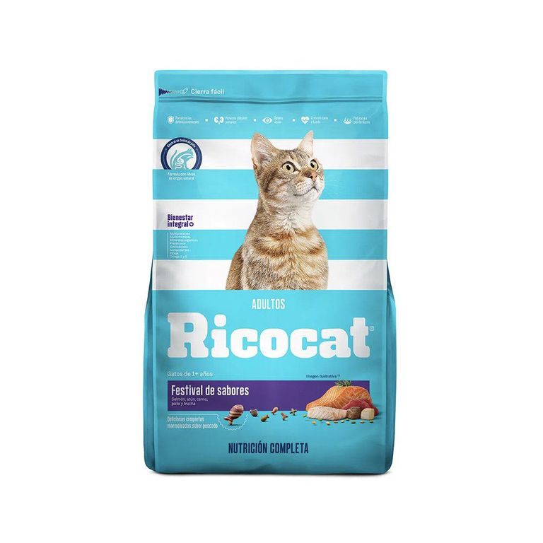 Alimento Seco Gatos Adultos Ricocat Festival de Sabores Bolsa 3 Kg