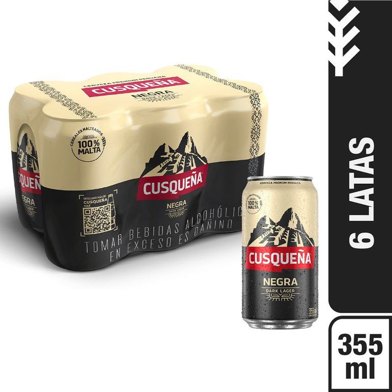 Cerveza Cusqueña Negra Sixpack Lata 355 mL