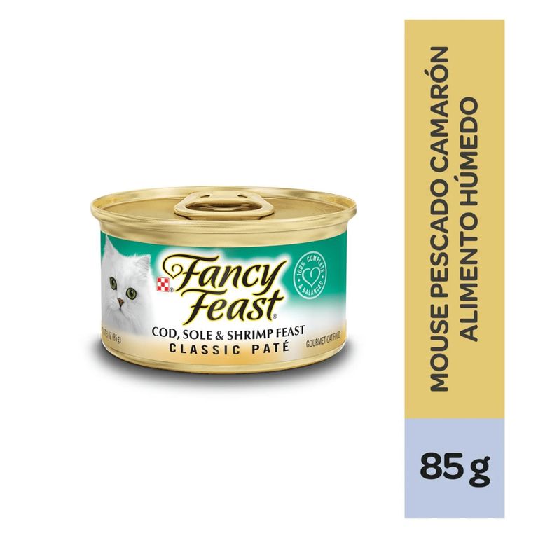 Alimento Húmedo Gatos Fancy Feast Pescado Camarón Lata 85 g