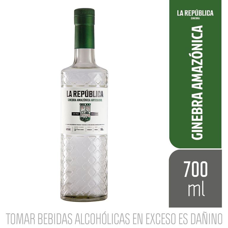 Ginebra Amazónico La República Botella 700 mL