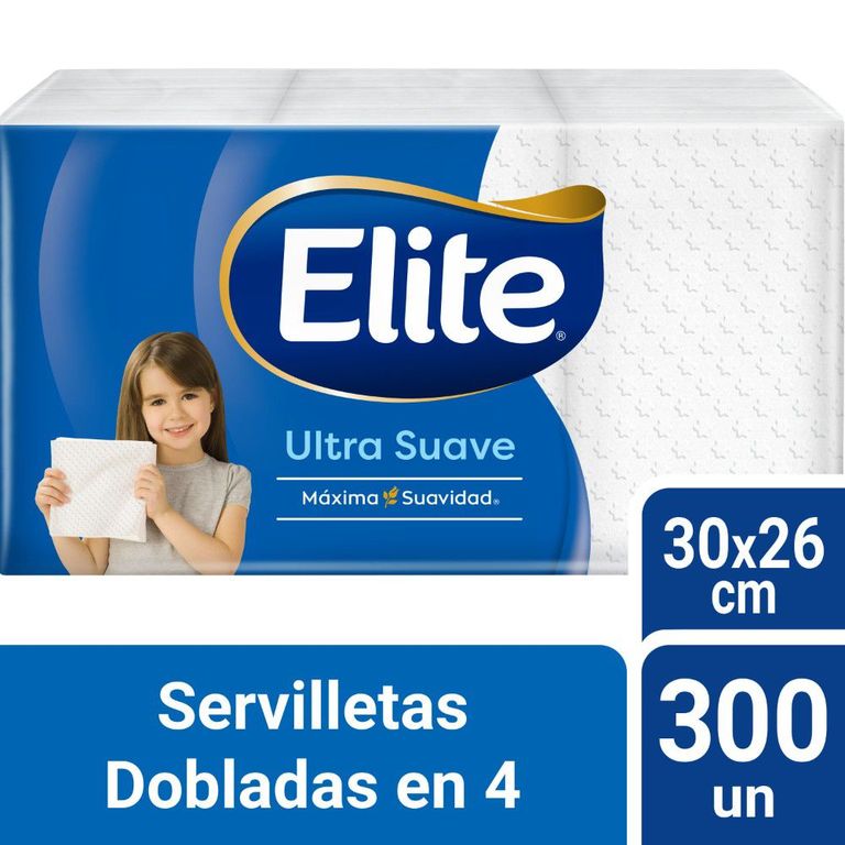 Servilletas Dobladas en 4 Elite Empaque 300 Und