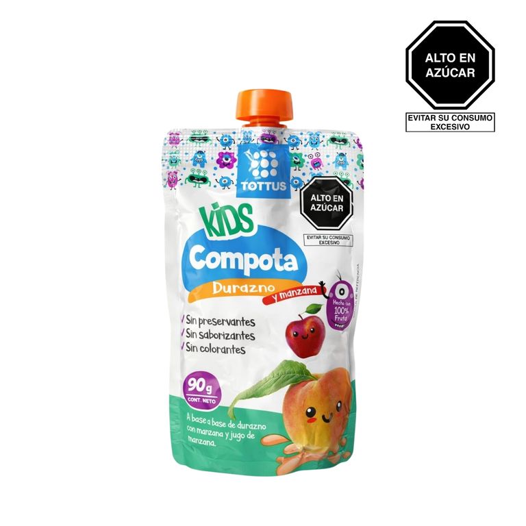 Compota de Durazno y Manzana Tottus Bebé Doypack 90 g