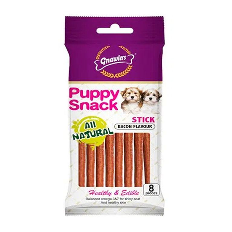 Snack Perros Gnawlers Sticks Sabor Tocino Empaque 8 Und