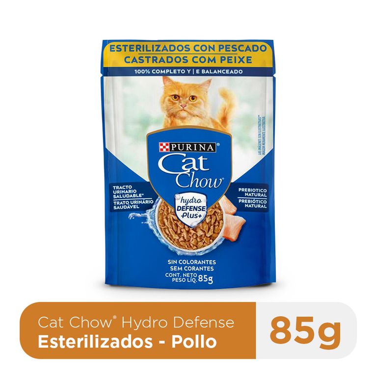 Alimento Húmedo Gatos Esterilizados Cat Chow Pescado Doypack 85 g