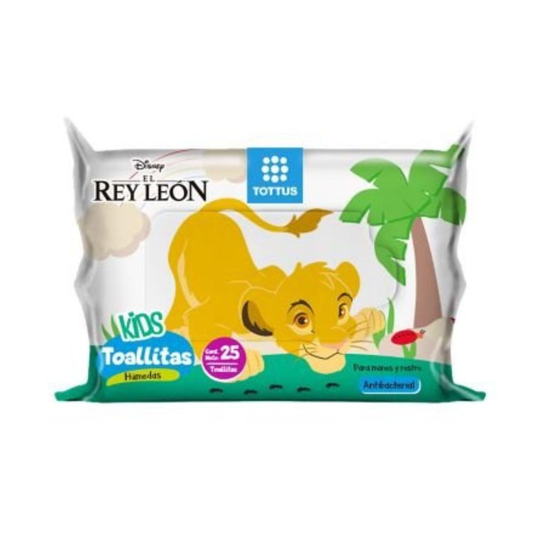 Toallitas Húmedas Tottus Kids Rey León Empaque 25 Und