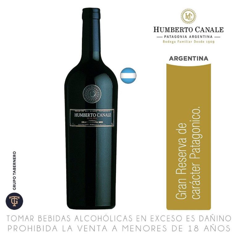 Vino Humberto Canale Gran Reserva Malbec Botella 750 mL