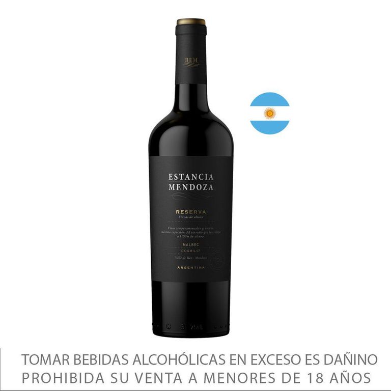 Vino Tinto Estancia Mendoza Reserva Malbec Botella 750 mL
