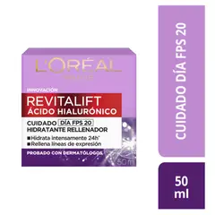 LOREAL PARIS - Crema Dia Hidratante Revitalift Hialurónico Envase 50 mL