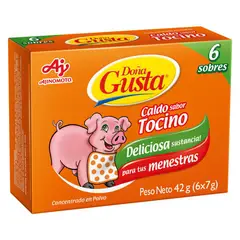 DONA GUSTA - Caldo Doña Gusta Sabor Tocino Caja 6 Und