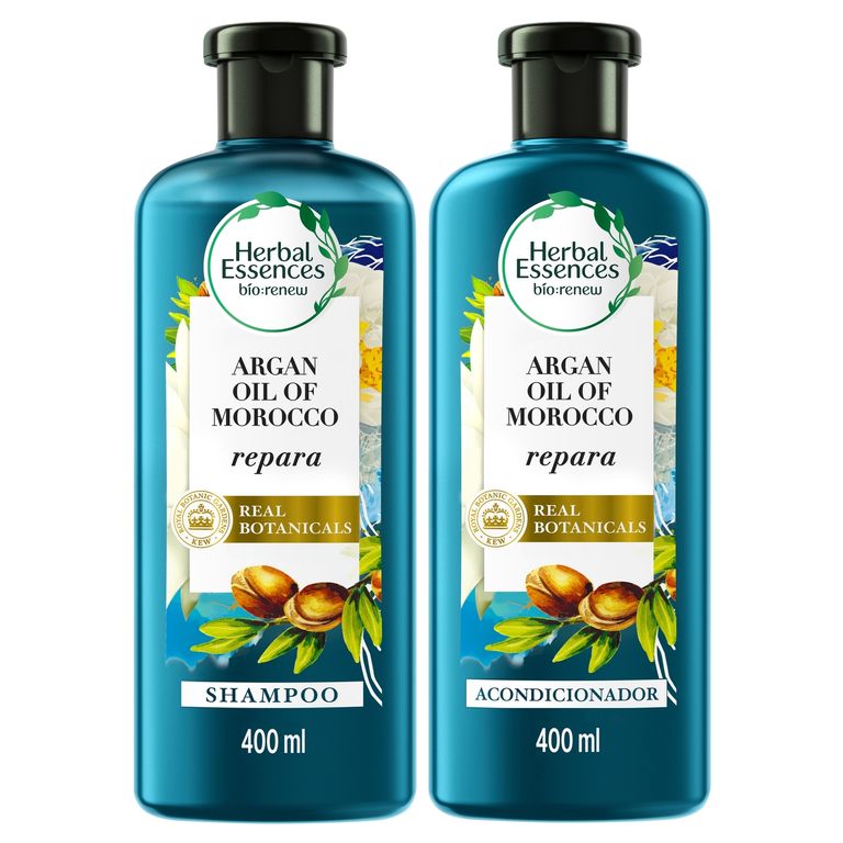 Shampoo + Acondicionador Herbal Essences Argan Oil Botella 400 mL