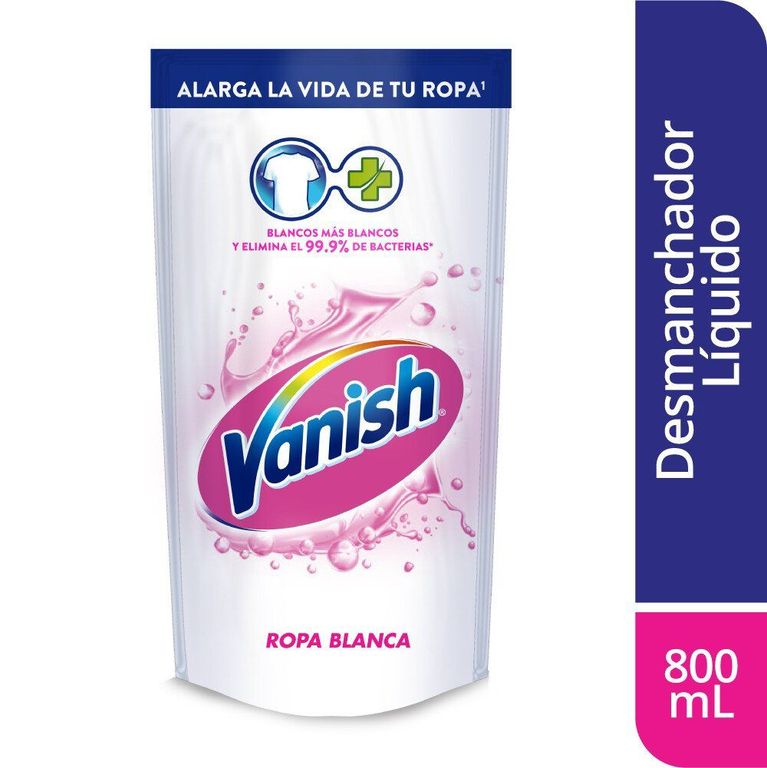 Quitamanchas Líquido Vanish Ropa Blanca Doypack 800 mL
