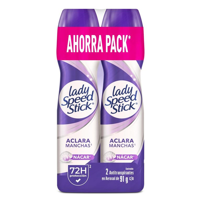 Desodorante Spray Lady Speed Stick Derma Aclarado Empaque 2 Und 91 g