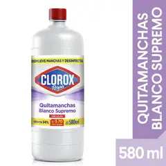 CLOROX - Quitamanchas Ropa Blanco Supremo Botella 580 ml
