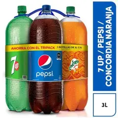 PEPSI - Tripack + 7 Up + Concordia Naranja 3 L