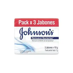JOHNSONS ADULTO - Jabón en Barra Johnsons Adulto Remueve Bacterias Original Empaque 3 Und