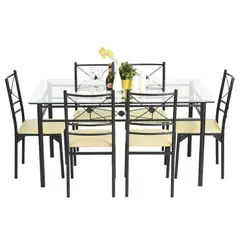 undefined - Juego de Comedor Isadora 6 Sillas + Mesa de Vidrio