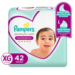 PAMPERS - Pañales Premium Care Talla XG Empaque 42 Und