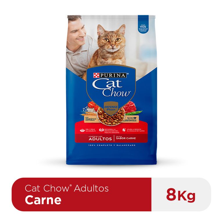 Alimento Seco Gatos Adultos Cat Chow Carne Bolsa 8 Kg
