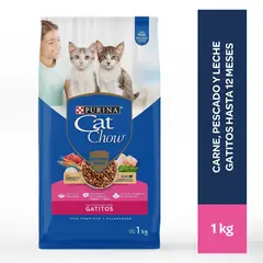 CAT CHOW - Comida para gatitos Sabor Carne Pescado y Leche 1 kg