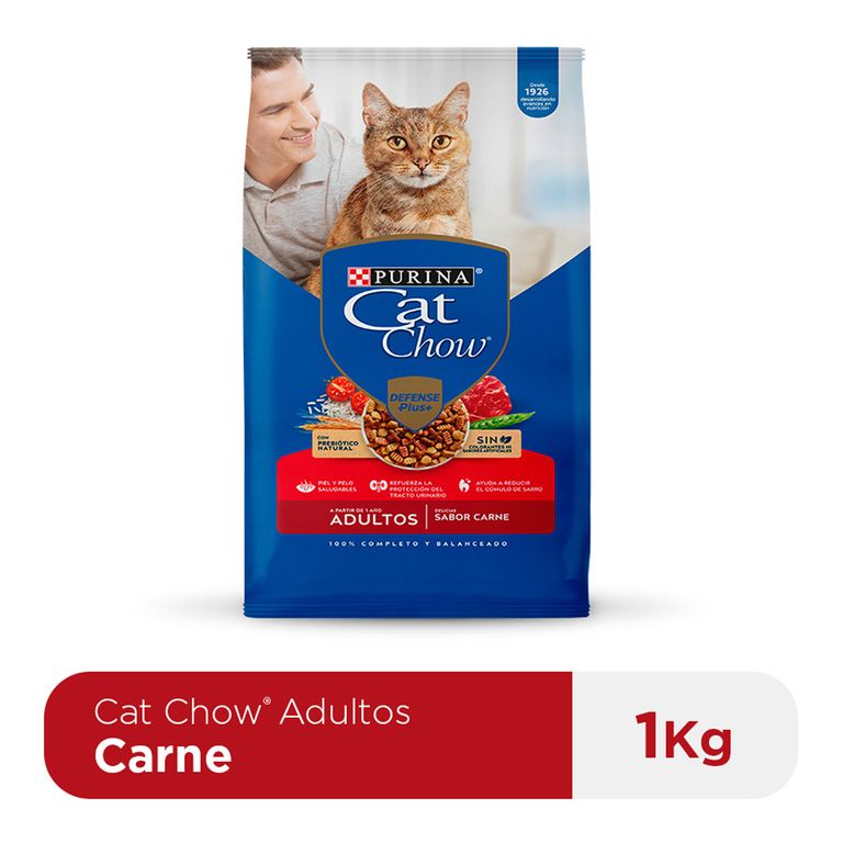 Alimento Seco Gatos Adultos Cat Chow Carne Bolsa 1 Kg