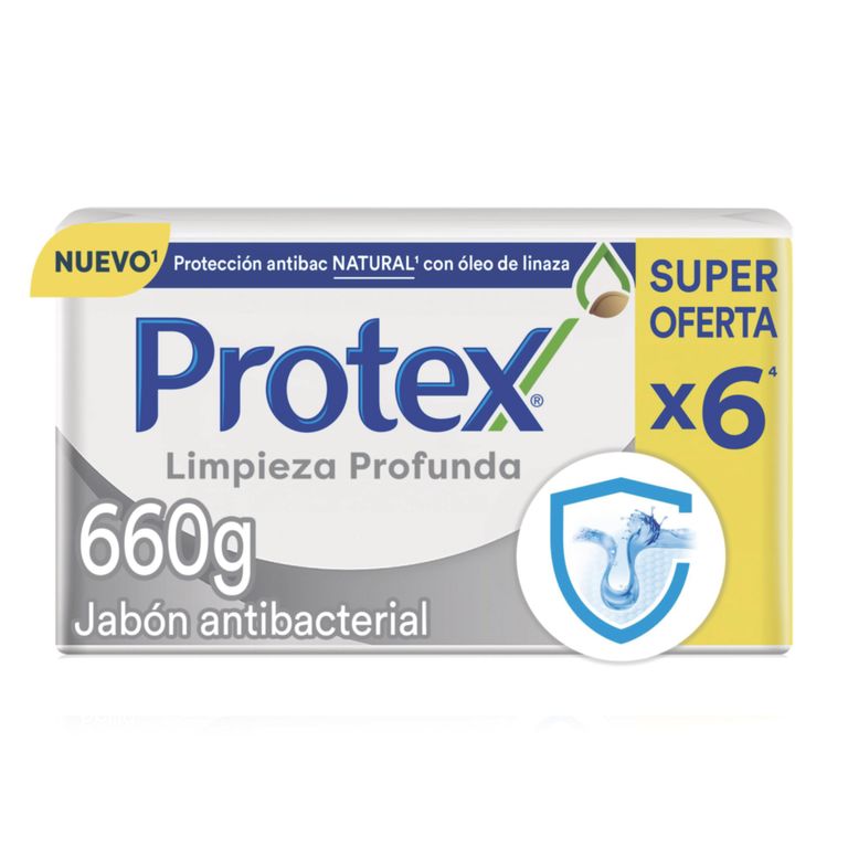 Jabón en Barra Protex Limpieza Profunda Sixpack 660 g