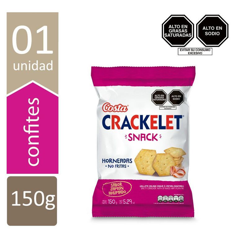 Galleta Costa Crackelet Jamón Ahumado Bolsa 150 g
