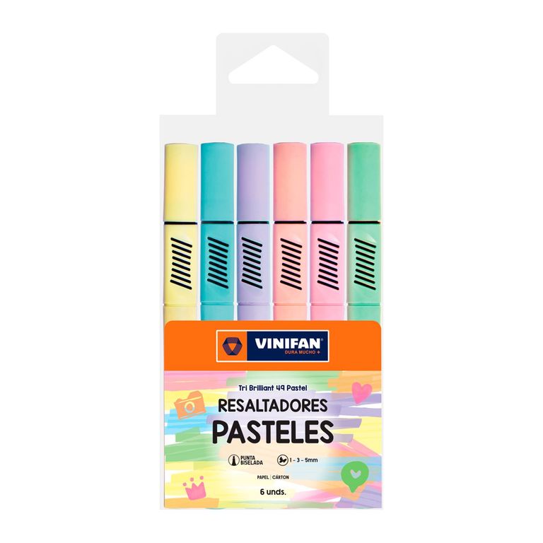 Resaltador Vinifan Tri Brilliant Pastel Empaque 6 Und