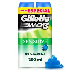 GILLETTE - Gel De Afeitar Mach3 Piel Sensible Envase 200 mL