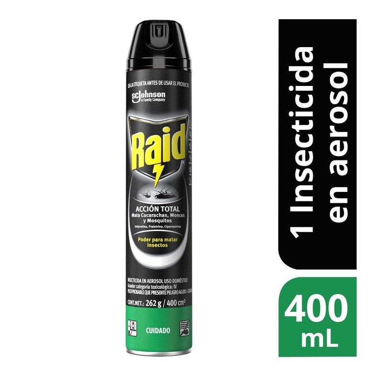 Insecticida en Spray Raid Acción Total Envase 400 mL