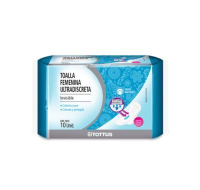 Toallas Higiénicas Tottus Ultra Discreta Empaque 10 Und